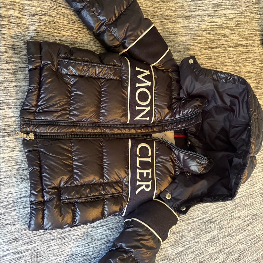 Moncler Kids Shiny Black Puffer Coat